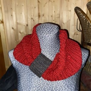 Gorgeous Merlot & Grey Neck Warmer